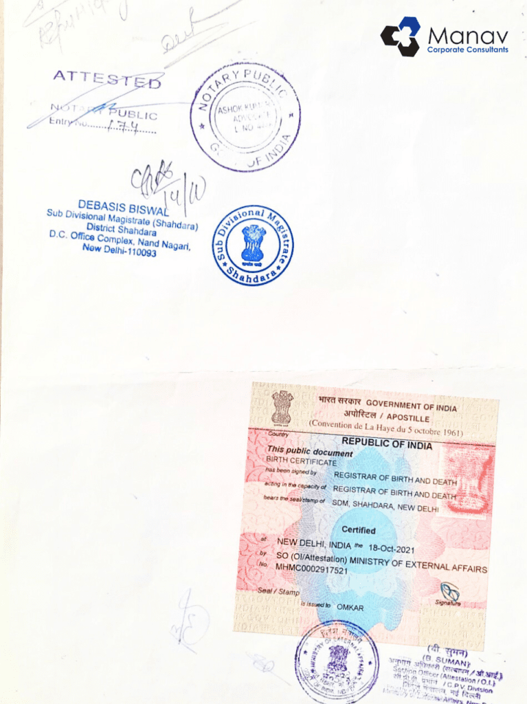 Apostille Certificate Attestation Manav Consultants Apostille