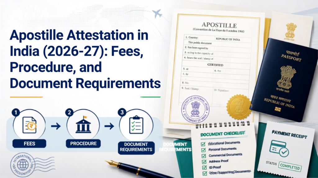 Apostille Attestation in India (2026-27) Fees, Procedure, and Document Requirements.