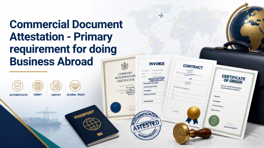 Commercial document attestation for doing business abroad