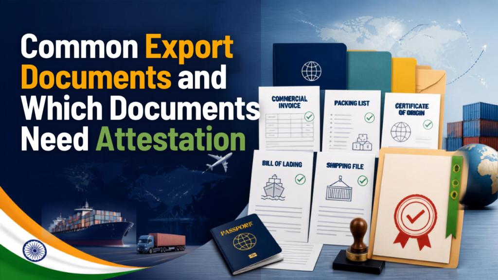 Export documents requiring attestation for international trade