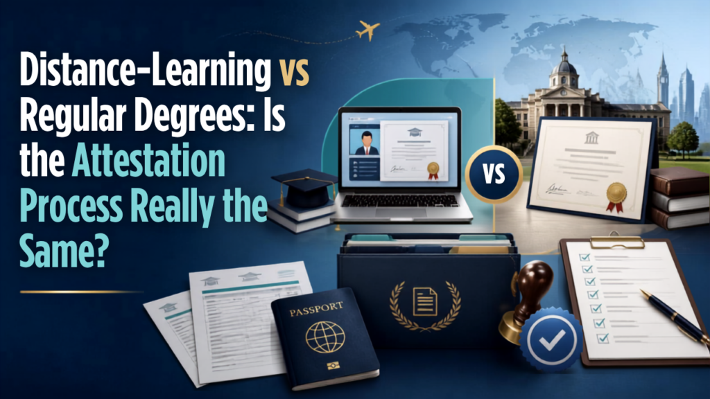 Distance learning and regular degree attestation process for overseas use