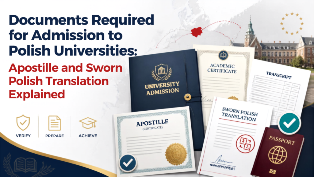 Apostille and sworn Polish translation for university admission documents