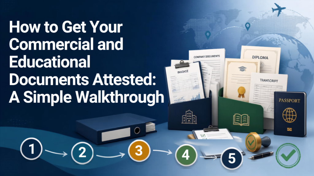 Commercial and educational document attestation process