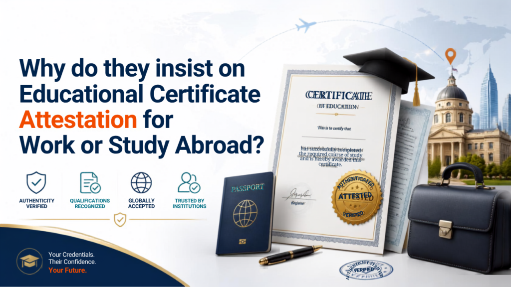Educational certificate attestation for work or study abroad