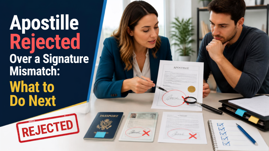 Apostille rejected due to signature mismatch