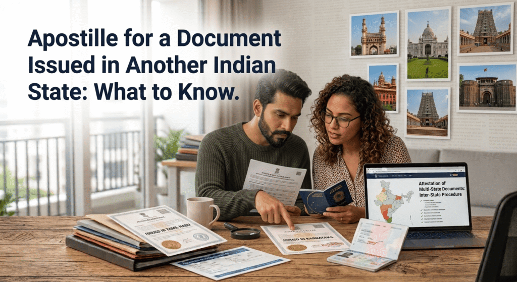 Apostille process for a document issued in another Indian state