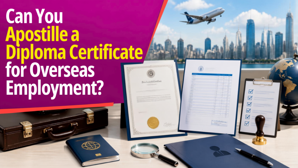 Diploma certificate apostille for overseas employment in India