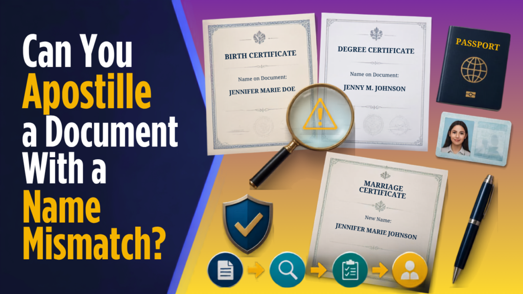 Apostille process for documents with a name mismatch