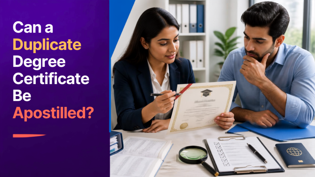Duplicate degree certificate Apostille process in India