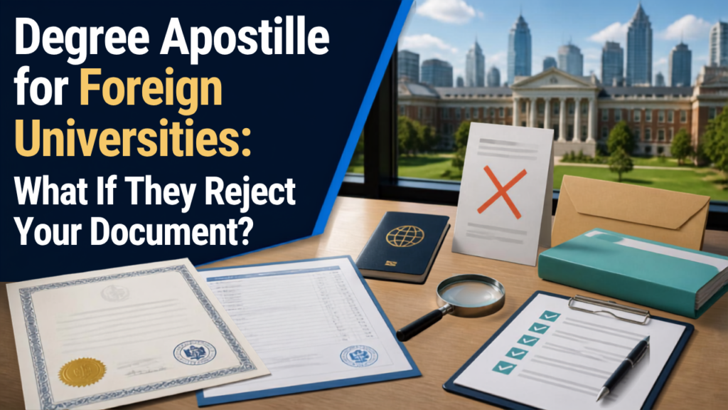 Degree apostille document rejected by foreign university