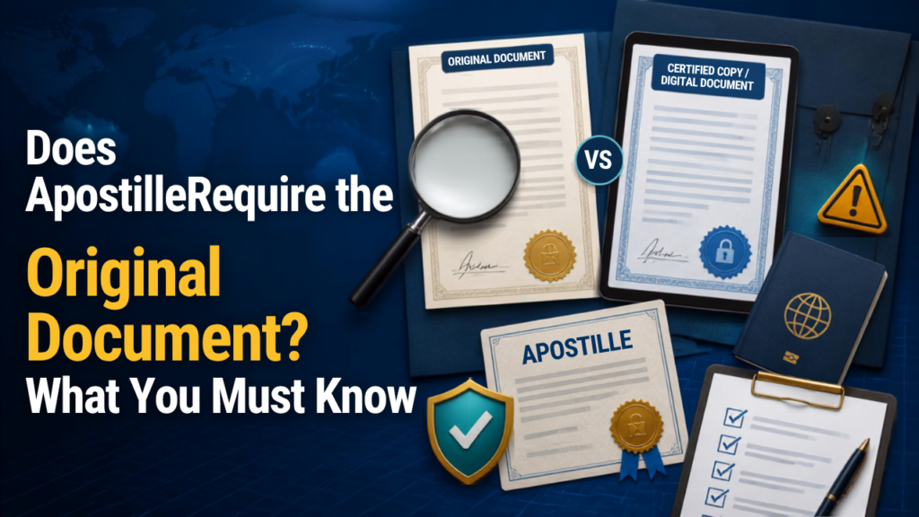 Original document required for apostille in India