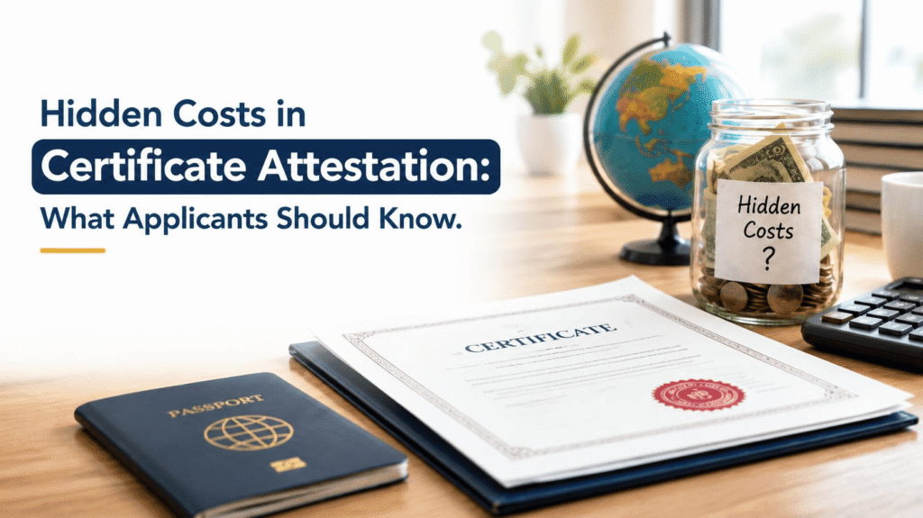 Certificate attestation documents with additional verification and processing costs