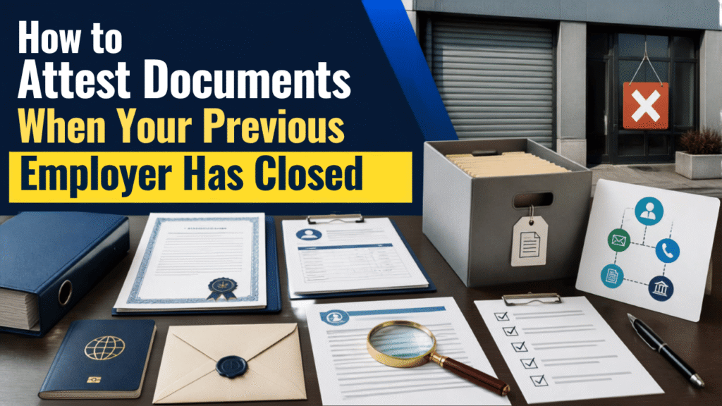 Document attestation when previous employer has closed