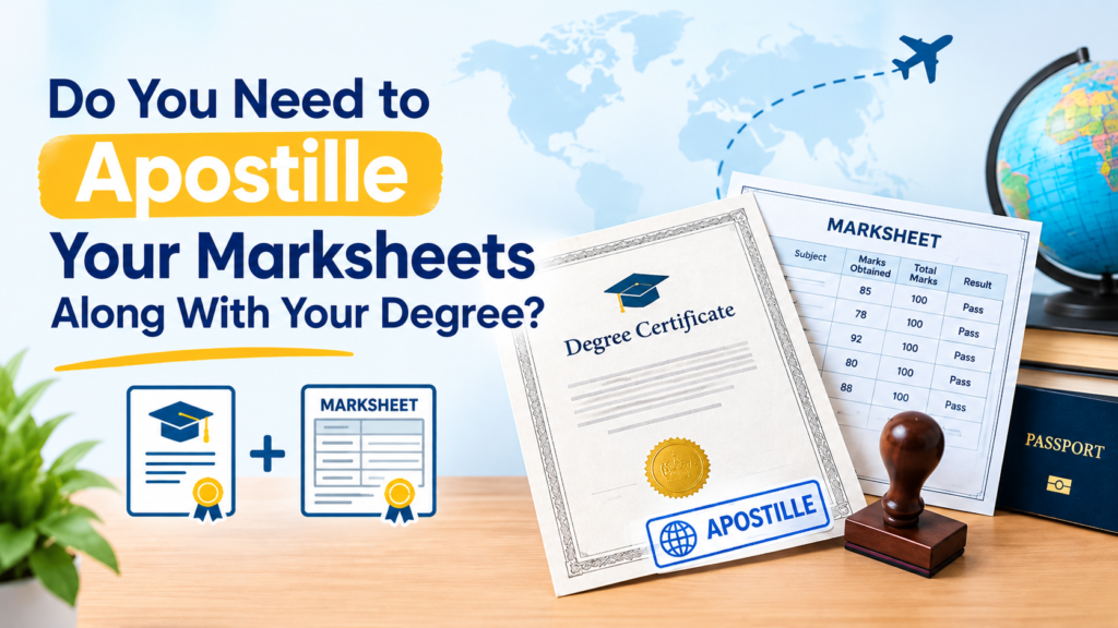 Marksheets apostille along with degree certificate