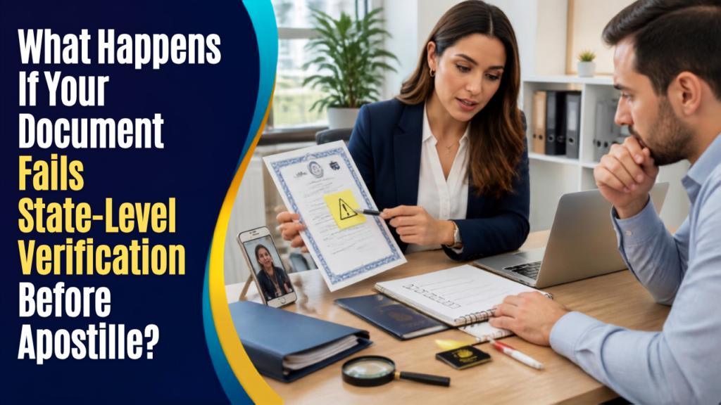 Document failing state-level verification before apostille processing