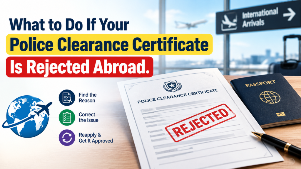 Police Clearance Certificate rejected abroad and steps to correct and reapply